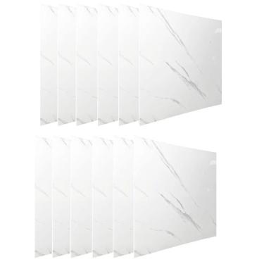 Imagem de Placa Adesiva 3D Marmore Kit 10 uni Autocolante Papel de Parede Ambiente Cozinha Banheiro Casa Reforma Obra Reparo