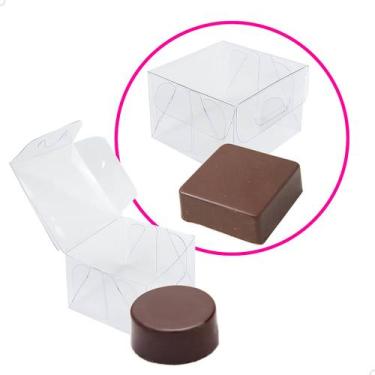 Imagem de Embalagem Acetato Transparente PX-201 Kit 25 Caixas 6x6x4cm Pão de Mel