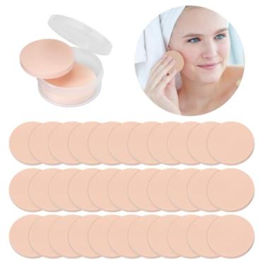 Imagem de Conjunto de 100 esponjas redondas de liquidificador, esponjas de beleza ultra macias para base de rosto e olhos, cosméticos faciais macios em pó para uso úmido e seco