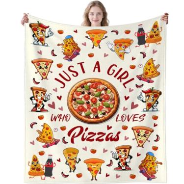 Imagem de Cobertor de pizza novidade impressão de alimentos cobertor engraçado flanela aconchegante cobertor de comida de pizza presentes para adultos Kdis 127 x 101 cm