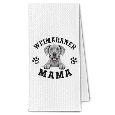Imagem de ChissNook Toalhas de cozinha Weimaraner, presentes para mulheres e mães de cães, presentes para amantes de cães, toalhas de mão decorativas para banheiro, 40 x 61 cm