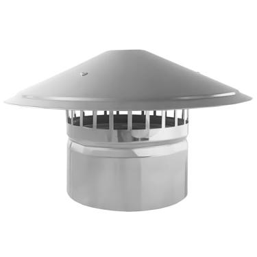 Imagem de Tampa de chaminé de aço inoxidável com tela, capa de lareira externa, protetor de chaminé de 15 cm, design à prova de intempéries, topo cônico