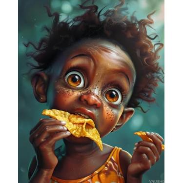 Imagem de VNUIEHG Pintura por Números Africana para Adultos, Pintura a Óleo DIY Tintas Acrílicas por Números Kits para Adultos Iniciantes para Decoração de Parede de Casa 41 x 50 cm