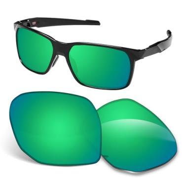 Imagem de Biyxpiv Lentes de substituição de 1,5 mm compatíveis com óculos de sol Oakley Portal X OO9460 59 mm, antiarranhões e resistentes a impactos, Verde espelhado, 59mm