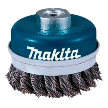Imagem de Escova De Aço Copo Trançada Makita D-24131 M14 3 – Resistente, Precisa E Ideal Para Lix...
