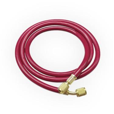 Imagem de Tuxihapp Mangueira de refrigeração AC, mangueira de carregamento HVAC 152.4 cm R410A com ângulo de 45° e alargador SAE de 1/10.2 cm, tubo medidor de coletor HVAC de pressão de trabalho de 800 PSI para