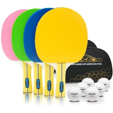 Imagem de Senston Raquetes de pingue-pongue - Conjunto de 4 raquetes de pingue-pongue, perfeito para família e amigos | As melhores raquetes de tênis de mesa!