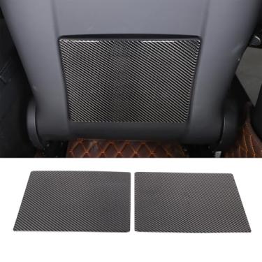 Imagem de Aotumcer Tampa de armazenamento traseira de fibra de carbono macia compatível com Tesla Model 3 2023+/Tesla Model Y 2025+ painel do banco dianteiro acessórios de capa de acabamento antiarranhões