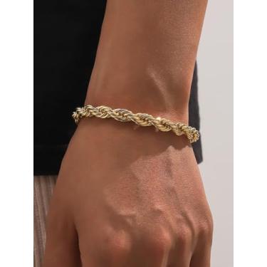 Imagem de Pulseiras masculinas premium de aço inoxidável banhado a prata corrente masculina punk joias presentes para homens acessórios, One Size, Metal, Sem Pedra Preciosa