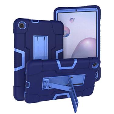 Imagem de Capa híbrida 3 em 1 da Jaorty [macia e rígida] resistente, resistente, resistente, à prova de choque, antiderrapante, antiarranhões, capa protetora de corpo inteiro para Samsung Galaxy Tab A 8.4 2020 (T307), azul marinho/azul