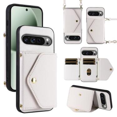 Imagem de Dibosom Capa carteira minimalista para Google Pixel 10 Pro XL com alça de ombro, 6 compartimentos para cartões, fina e fina, suporte para cartão de crédito, capa de telefone para Pixel10 10Pro LX