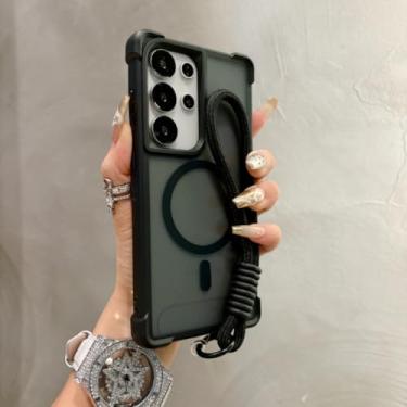 Imagem de HJZSZX Capa de silicone macio translúcida e fosca para S25Ultra (preta)