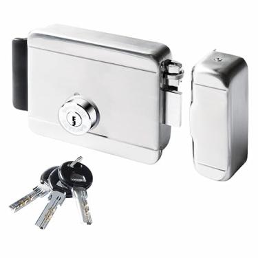 Imagem de Fechadura Elétrica 12V Cilindro Bipartido Multiponto Inox Escovado Ros40 Soprano