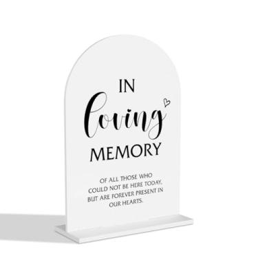 Imagem de In Loving Memory Placa de casamento, decoração de mesa memorial, placa de mesa de memória para casamento, chá de panela, cerimônia, recepção, evento, festa, decoração acrílica