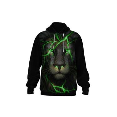 Imagem de Blusa Moletom Casaco Leão Bravo Full Frente 3d - Mundo Sublimado, Verd