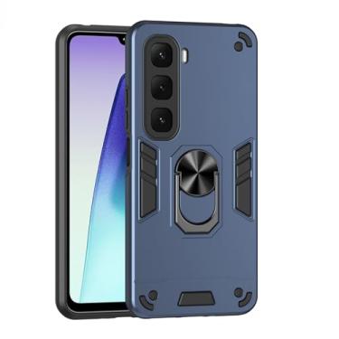 Imagem de Pzwoxukhov Compatível com Infinix Hot 60i 4G, compatível com Infinix Hot 60 5G, suporte embutido, capa de telefone à prova de choque e à prova de queda azul