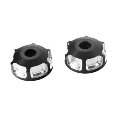 Imagem de FJMQHU 2 Tampas de Extremidade de Guidão para Motocicletas, Tampas de Balanceamento de Peso com Parafusos, Manoplas de Guidão, Tampas de Extremidade de Guidã