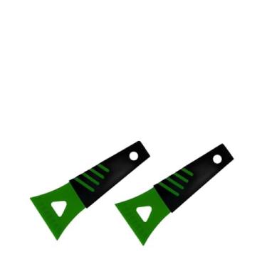 Imagem de FALVFUN Raspador de gelo para para-brisa de carro, 2 peças de plástico portátil janela de veículo neve geada LCE removedor de congelador de limpeza com alça antiderrapante, descongelador de pá de