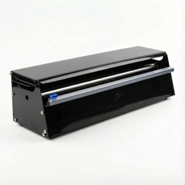 Imagem de Dispensador de cozinha de aço inoxidável para papel alumínio, plástico e papel kraft – Organizador de papel de bancada resistente – cabe rolos de até 45,7 cm – Aparelho de cozinha moderno, folha de