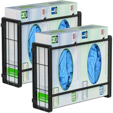 Imagem de THYGIFTREE Porta-luvas magnéticas, pacote com 2 para 4 caixas, suporte de parede, luvas descartáveis de látex de borracha, dispensador de lenços para caixa de ferramentas, garagem, oficina, cozinha
