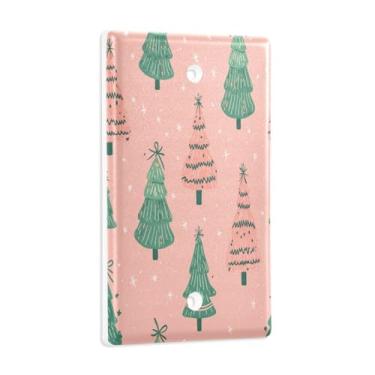 Imagem de Blueangle Placa de parede decorativa em branco, tamanho padrão, árvore de Natal de 1 gangue para quarto de escritório em casa, 4,53 x 2,76 polegadas (690)