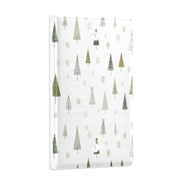 Imagem de Blueangle Placa de parede decorativa em branco, tamanho padrão, árvore de Natal de 1 gangue para quarto de escritório em casa, 4,53 x 2,76 polegadas (670)