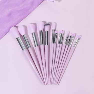 Imagem de Conjunto de 13 pincéis de maquiagem, kit de maquiagem, corretivos de base em pó, sombra, blush, kit de pincéis de maquiagem (roxo)