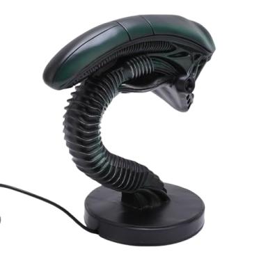 Imagem de Zerodis Decoração de Lâmpada de Mesa Alienígena de Resina, Luzes Noturnas Sci Fi LED Filme Mesa de Cabeceira Estatueta de Alienígena Luz Noturna para Decoração de Casa Quarto Escritório Deskptop (#11)