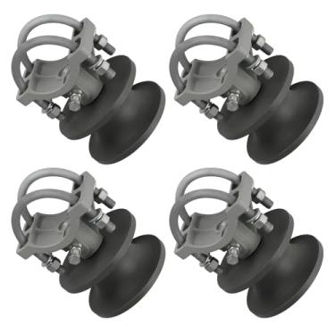 Imagem de Pubotlu Pacote com 4 rolos cantilever de nylon, 2-3/20.3 cm (2-1/5.1 cm) Moldura de portão 10 cm peças de cerca de corrente de poste redondo, rolos de portão deslizante, kit de portão de cerca de