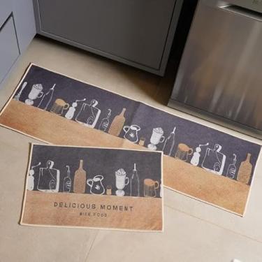 Imagem de Tapete para Cozinha Passadeira Kit 2 Peças Belga Emborrachada Antiderrapante – Estilo e Segurança para Seus Pisos(Kit Passadeira Delicious)