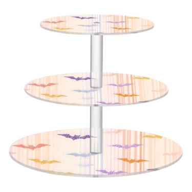 Imagem de CEBUGI Suporte de cupcake de 3 níveis, suporte redondo para bolos, torre, bandeja de servir em camadas de acrílico para chá, chá de bebê, casamento e mais
