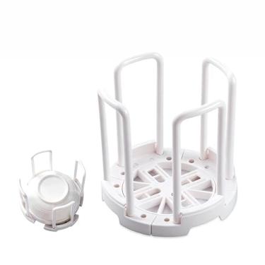 Imagem de Escorredor de Louça Telescópico, Escorredor de Louça, Escorredor de Pratos Suporte Organizador de Utensílios de Mesa Escorredor de Pratos com Bandeja Coletora de Gotas (Branco)