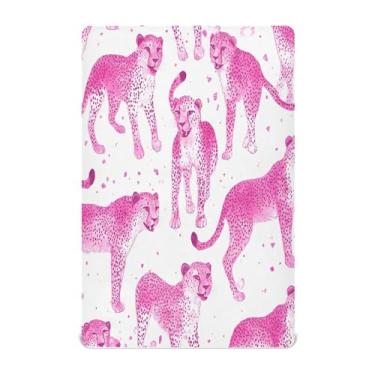Imagem de STAYTOP Lençol de berço elegante de leopardo, para meninos e meninas, lençol com elástico para berço padrão e colchão infantil, de microfibra supermacia, 99 x 60 cm