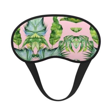 Imagem de Máscara de dormir blackout com estampa de folhas de bananeira frescas máscara de luz macia para dormir meditação, viagem, ioga