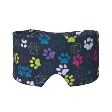 Imagem de Máscara fofa de cachorro com estampa de pata para dormir para olhos e orelhas, respirável, ajustável, blecaute, venda, confortável
