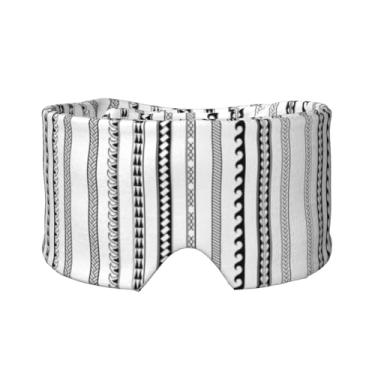 Imagem de Máscara de proteção para olhos e orelhas com estampa boêmia de listras triangulares, respirável, ajustável, blecaute, confortável