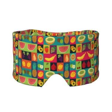 Imagem de Máscara protetora para olhos e orelhas com estampa de frutas, estilo artístico, respirável, ajustável, blecaute, confortável