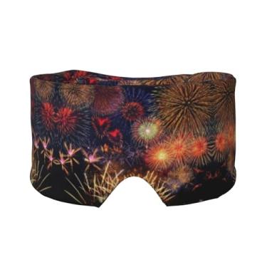 Imagem de Máscara de proteção para olhos e orelhas com estampa de fogos de artifício, respirável, ajustável, blecaute, confortável