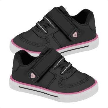 Imagem de Tênis Baby Menina Molekinha Criança Calce Fácil Detalhe Corações Confo