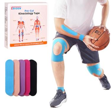 Imagem de IEADEN Fitas pré-cortadas Kinesiology, azul, 60 unidades