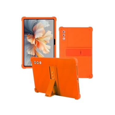 Imagem de Capa para tablet Lenovo Yoga Tab Plus de 12,7 polegadas - Capa protetora de borracha leve de silicone macio, à prova de choque, leve, compatível com crianças, laranja