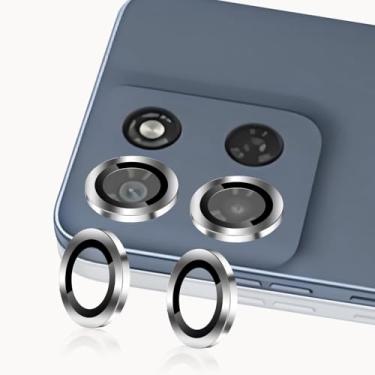 Imagem de Zeking (2 conjuntos) Protetor de lente de câmera compatível com Motorola Moto G Play (2026), vidro temperado ultrafino 9H resistente a arranhões com bordas de alumínio, capa de lente de metal