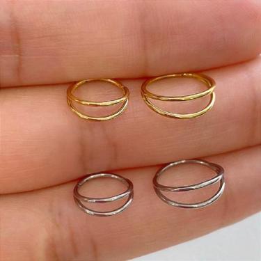 Imagem de Argola titânio double lisa clicker dourada com fecho clicker - no-bran