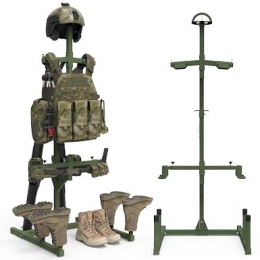 Imagem de Neoaider Suporte de equipamento tático, suporte de armadura de corpo resistente, acesso rápido e loja conveniente, suporte de equipamento militar verde para capacete tático para exibição de cinto