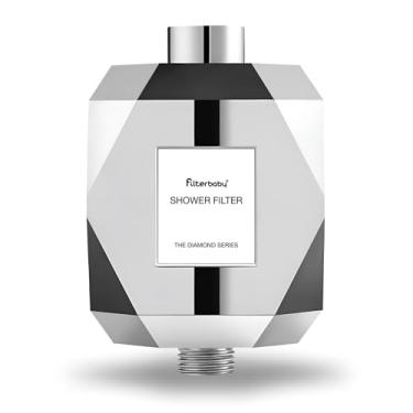 Imagem de Filterbaby Filtro de chuveiro Diamond Series, filtro de água premium desenvolvido por especialistas para pele e cabelo, testado em laboratório para reduzir até 99% de cloro, cloramina e impurezas