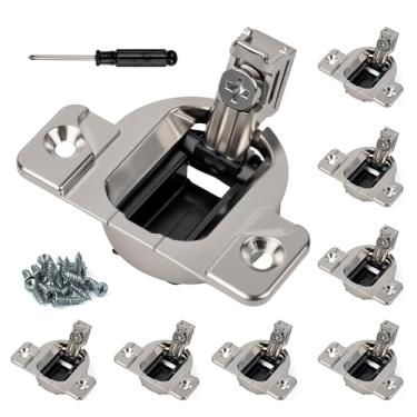 Imagem de 8 peças de substituição para dobradiças de armário Blum, compactas de 110 graus, 33 dobradiças de armário com fechamento automático, 16 parafusos de madeira e uma chave de fenda (placa de montagem não