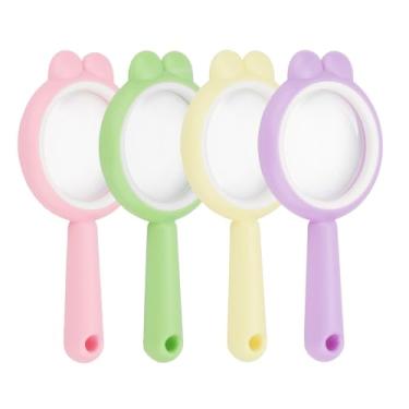 Imagem de Rongon Lupa Portátil 4 Peças, À Prova De Quebra, 4X, Leitura, 60 Mm, Lente Aumento Para Exploração, Sala Aula, Lembrancinhas Festa