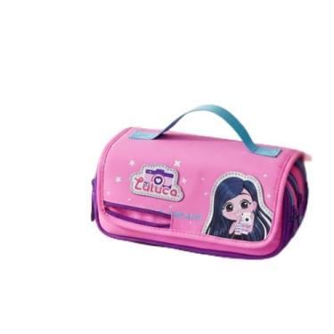 Imagem de Estojo triplo escolar infantil para meninas jovens adolescentes escola faculdade, espaçoso e resistente