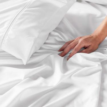 Imagem de Jogo De Lençol Casal Padrão 3 Peças Laura 400 Fios 100% Poliéster - Branco