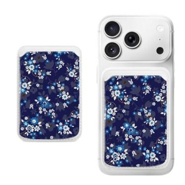 Imagem de Suporte magnético para iPhone, carteira fina de couro PU, capa para cartão, capa traseira para cartão, acessório de telefone fofo